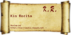 Kis Rozita névjegykártya
